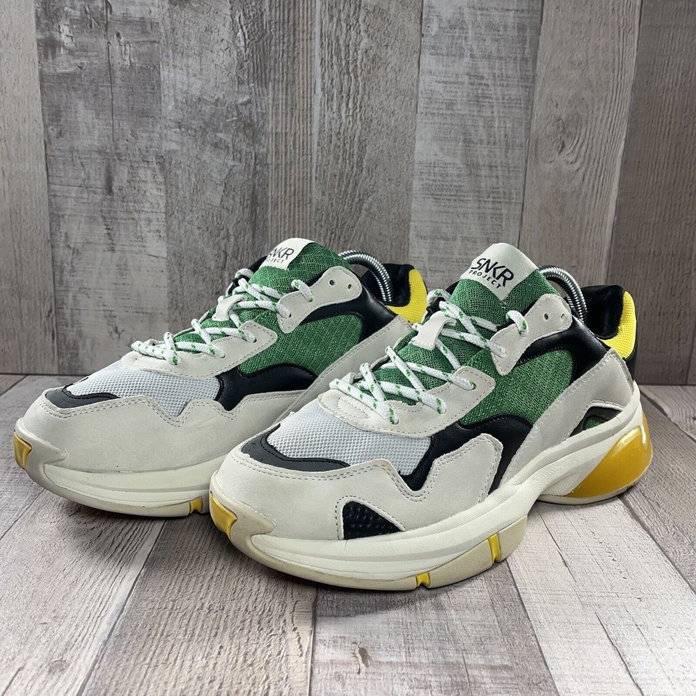 SNKR Project Park Avenve Men's Casual Sneakers Green Yellow Size 9 SNKR1807